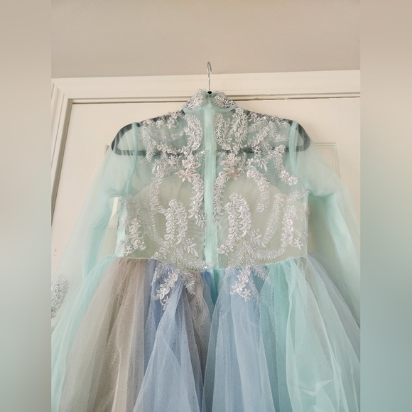 Mint Green Costumes Toast ball gown Banquet wedding Bridal fairy dress gown - Picture 7 of 12